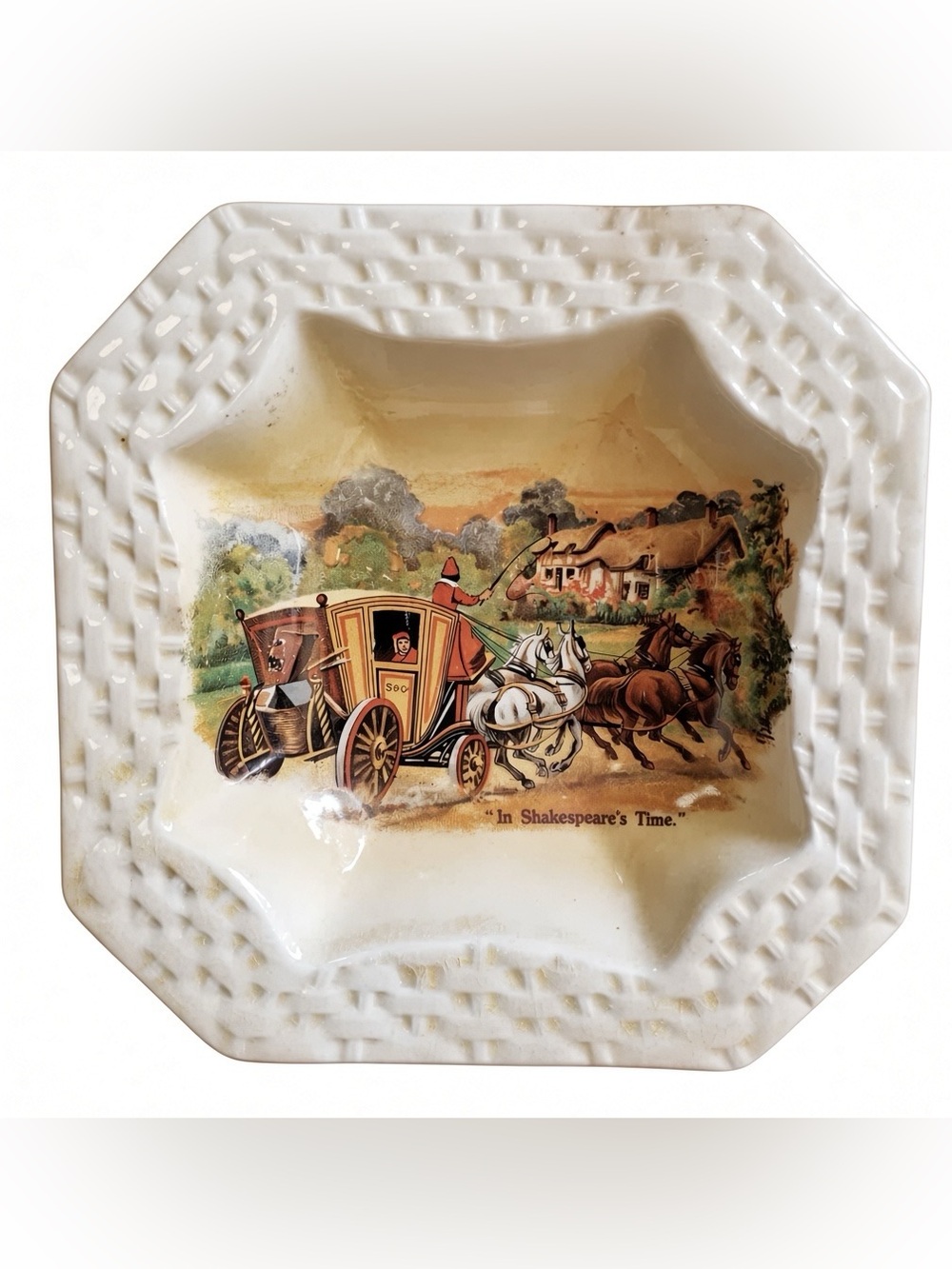 Vintage 'In Shakespeare's Time' Decorative Ceramic Wall Plate Bowl